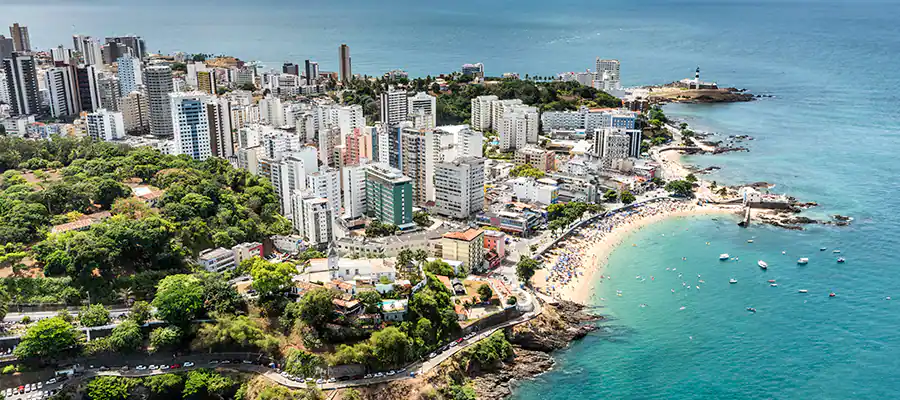Vista aérea de Salvador de Bahia en Brasil